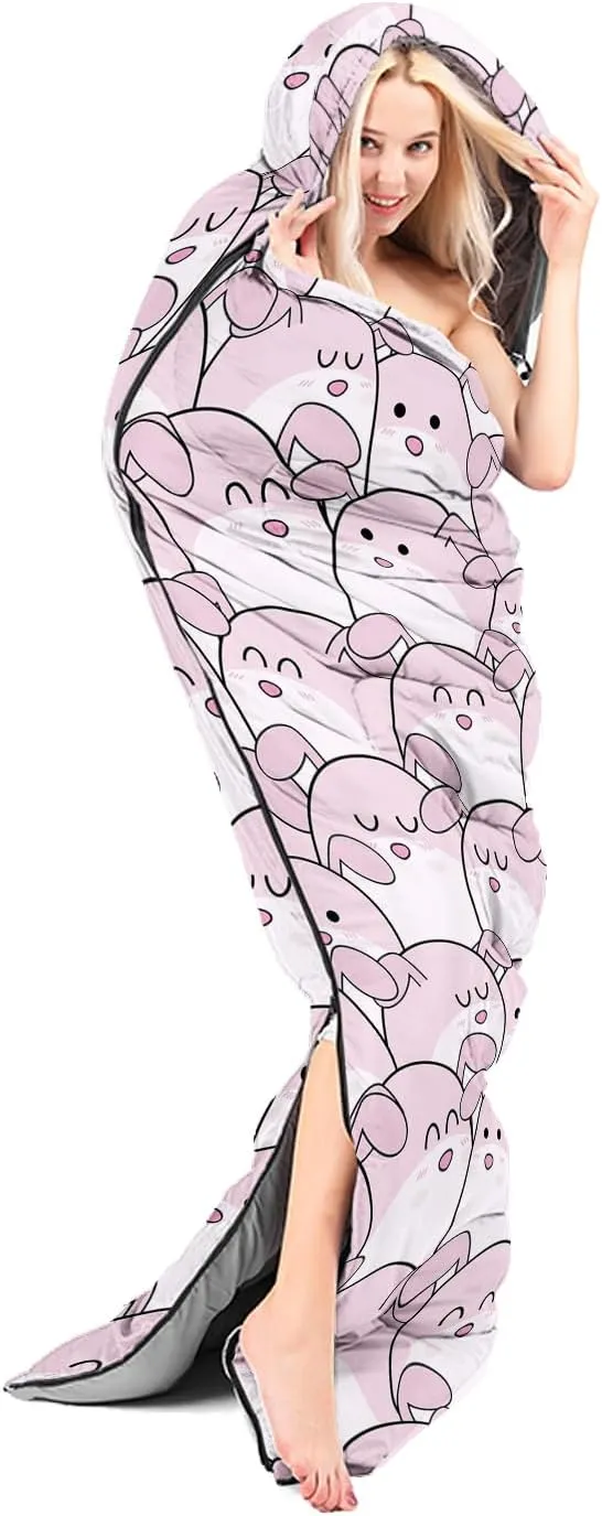 AILONEN Cartoon Camping Sleeping Bag for Boys Girls Adults,Lightweight & Waterproof,3 Season Warm & Cold Weather,Portable,Printed Sleeping Bag,Traveling,Camping,Hiking