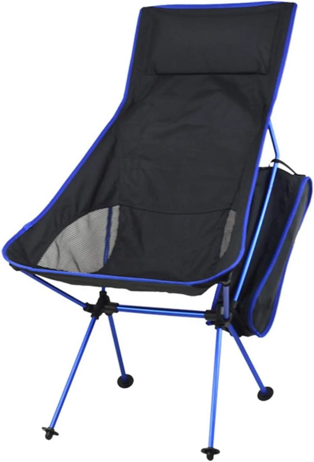 AISHANBAIHUODIAN Folding Fishing Chair Backrest Beach Chairs Lightweight Camping Hiking Seat Garden Ultralight Office Home Furniture BBQ Stool (Color : Dark Blue)