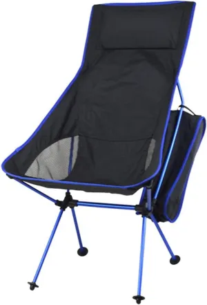 AISHANBAIHUODIAN Folding Fishing Chair Backrest Beach Chairs Lightweight Camping Hiking Seat Garden Ultralight Office Home Furniture BBQ Stool (Color : Dark Blue)