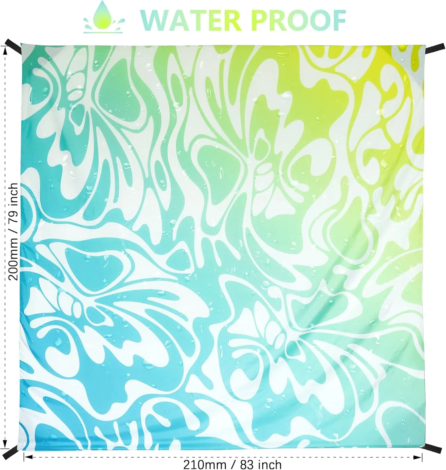 AISPARKY Beach Blanket Waterproof Sandproof, Oversized Large Beach Mat 79" X 83"/120"x108" for 1-8 Adults, Quick Drying&Compact&Lightweight, Picnic Mat Vacation Essentials for Beach Camping Travel