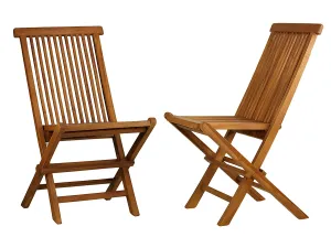 Ala Teak Wood indoor-outdoor Folding Teak Chair (Set of 2 chairs)