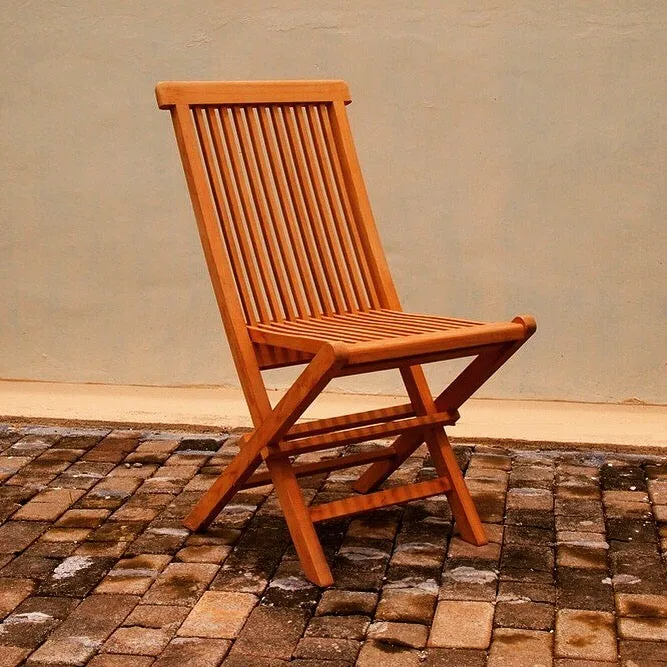 Ala Teak Wood indoor-outdoor Folding Teak Chair (Set of 2 chairs)