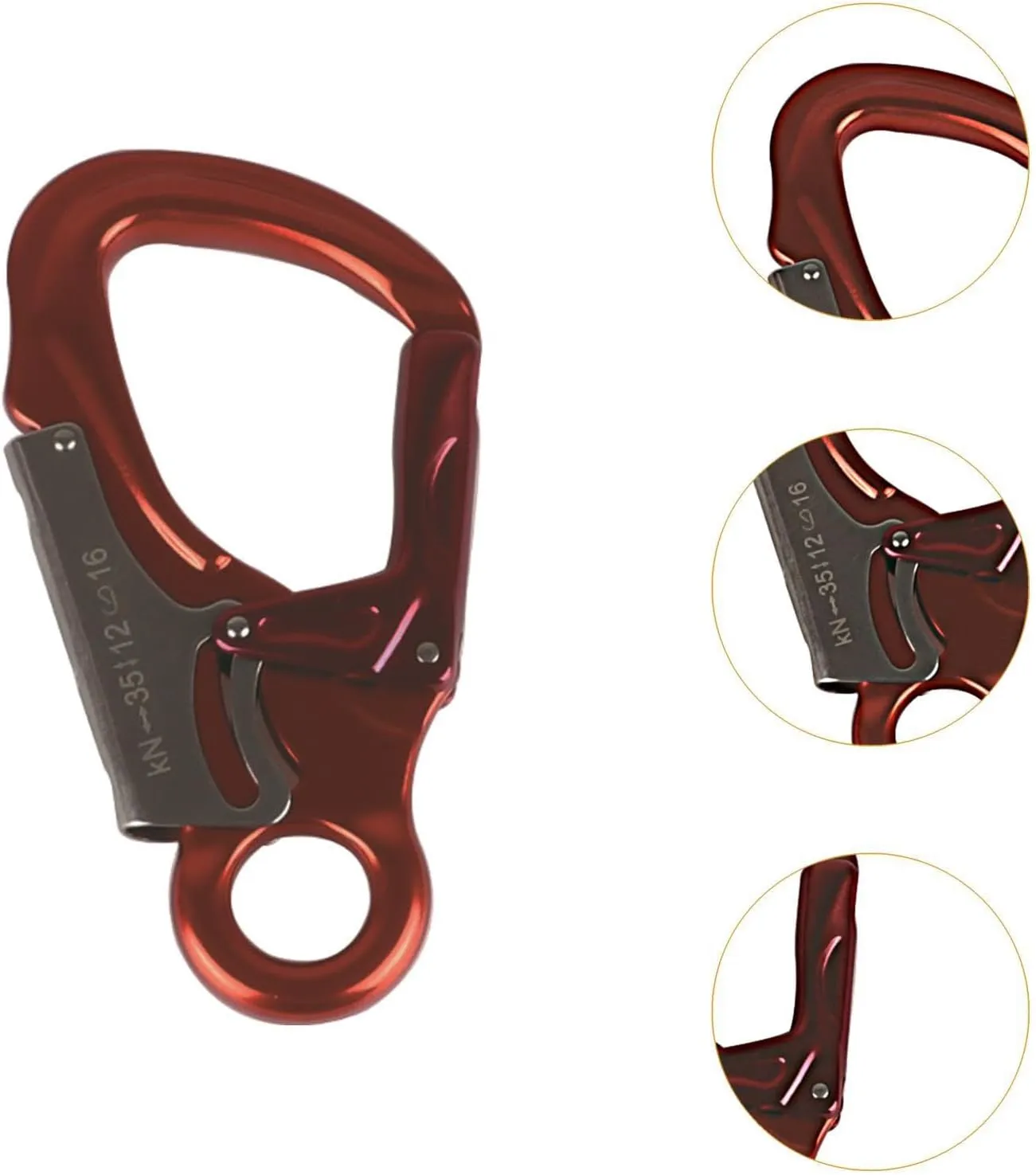 Aluminum Alloy Carabiner Clip with Double Locking Mechanism for Camping