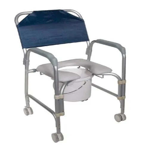 Aluminum Shower Chair Commode with Casters – Knockdown