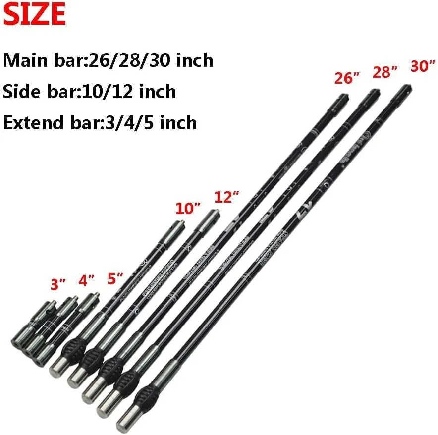 AMEYXGS Archery Bow Stabilizer 3/4/5/10/12/26/28/30 inch Carbon Fiber Bow Balance Bar Stalizer Rod Extension Pole Rod Bow Stabilizer Weight Silencer Damping for Recurve Bow and Compound Bow