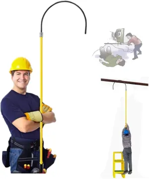 Anti-Electric Shock Rescue Tube，Lifesaving poleInsulated Rescue Hook Electrical Safety Life Hook with 3.3/5/6/6.6/10ft Pole, High Voltage Insulated Rescue Hook 220lbs, Firefighter First-aid