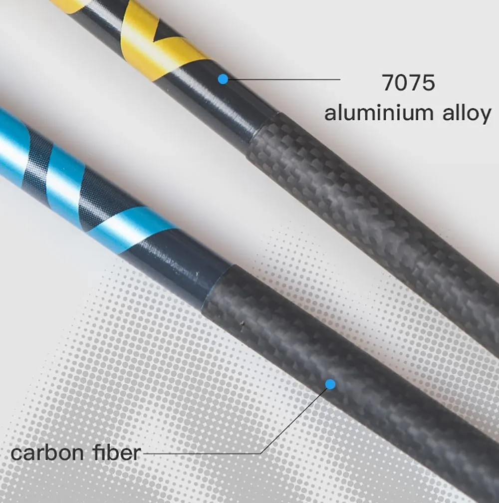 AONIJIE Trekking Poles -2 Ultralight Collapsible Carbon Fiber Hiking Poles with Anti-Shock and Quick Lock System, Folding Walking Sticks for Hiking, Camping