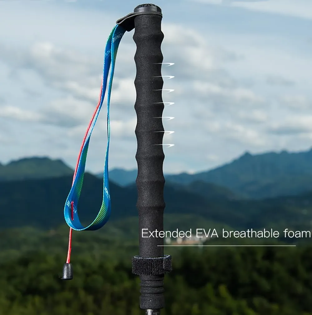 AONIJIE Trekking Poles -2 Ultralight Collapsible Carbon Fiber Hiking Poles with Anti-Shock and Quick Lock System, Folding Walking Sticks for Hiking, Camping