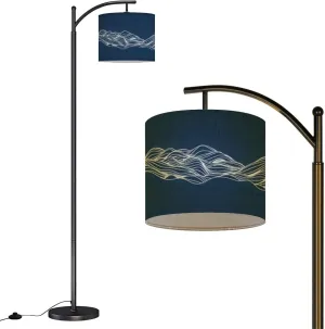 Arc Floor Lamps Abstract Elevation Wavy Topography line for About Minimal Mountain Modern LED Adjustable Lampshade Standing Light for Living Room Reading Bedroom Office