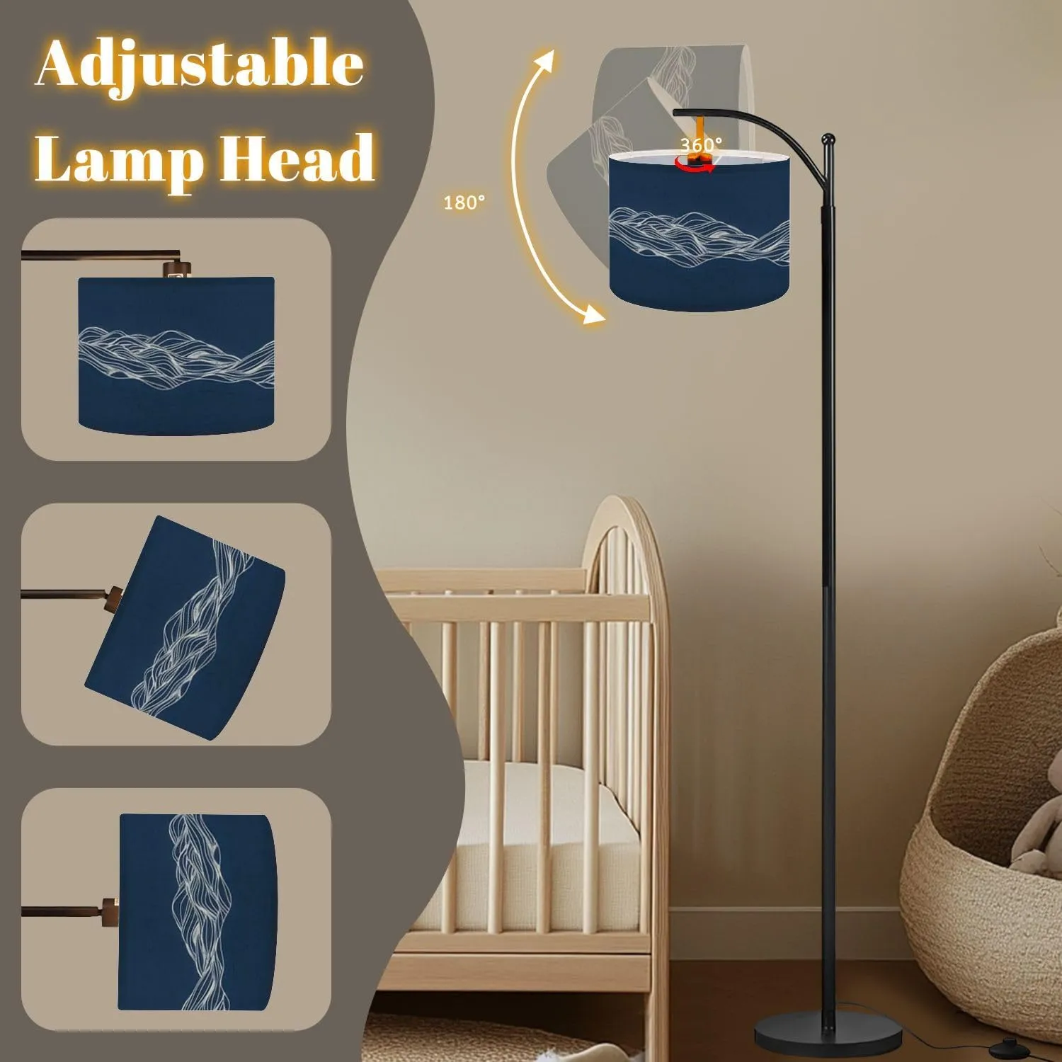 Arc Floor Lamps Abstract Elevation Wavy Topography line for About Minimal Mountain Modern LED Adjustable Lampshade Standing Light for Living Room Reading Bedroom Office
