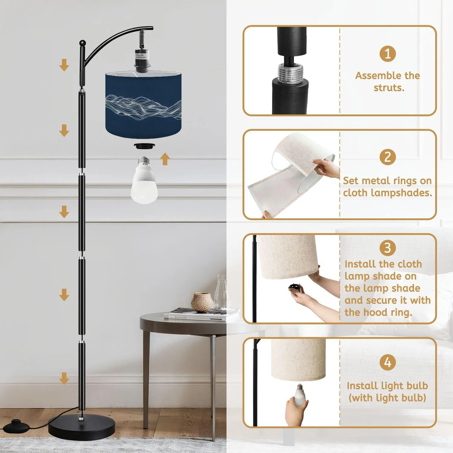 Arc Floor Lamps Abstract Elevation Wavy Topography line for About Minimal Mountain Modern LED Adjustable Lampshade Standing Light for Living Room Reading Bedroom Office