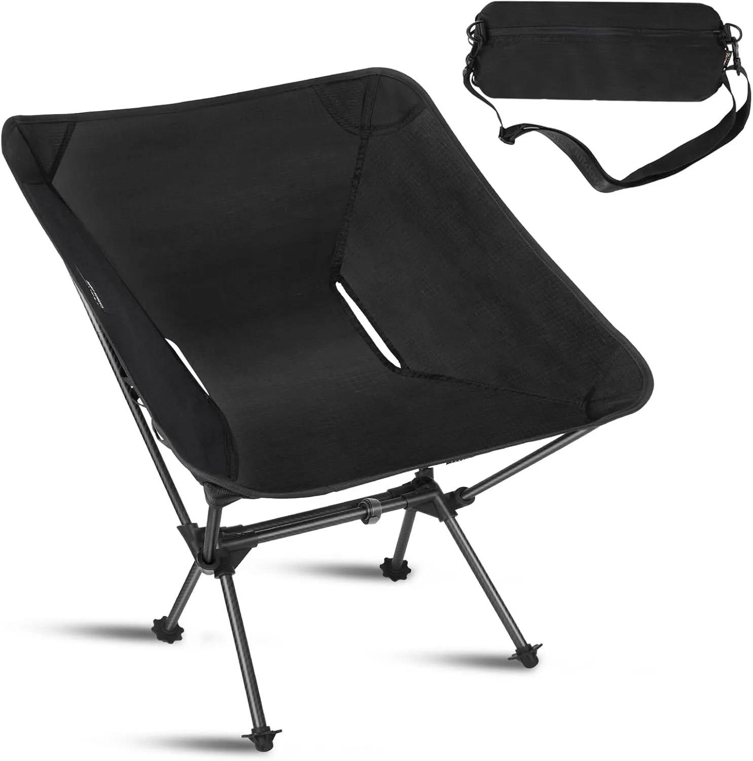 AREFFA Lightweight Camping Chair for Adults - Ultralight Foldable Backpacking Chair, Compact Portable Design with Carry Bag for Hiking, Beach, Fishing, Outdoor Travel