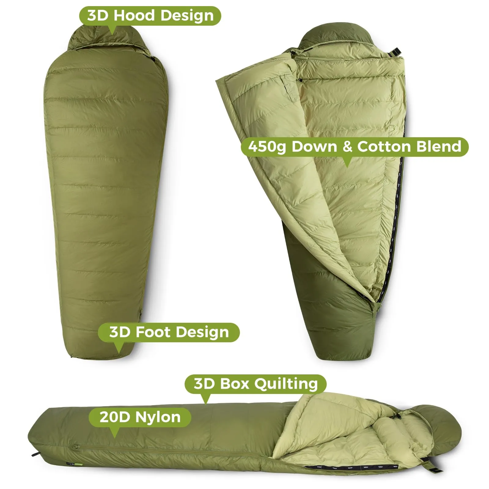 ATEPA ELEMENTS 450 Down Mummy Sleeping Bag
