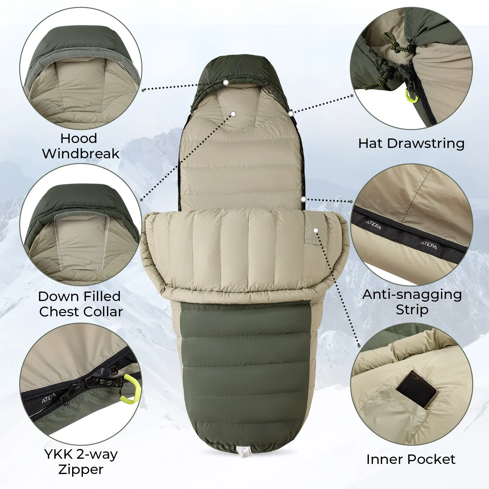 ATEPA PROMOTER Down Mummy 0 Sleeping Bag