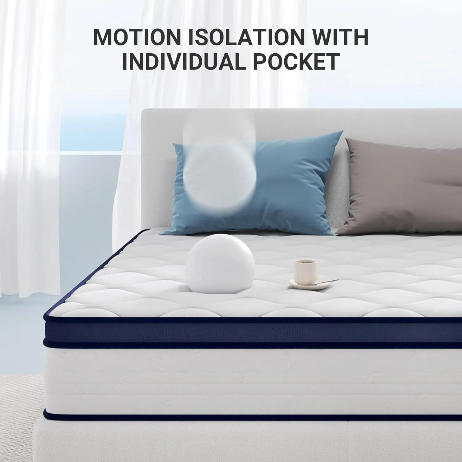 Avenco Full Size Mattress, 10 Inch Full Mattresses, Individual Pocket Spring Mattress for Pressure Relief & Motion Isolation, CertiPUR-US Certified, Small Box
