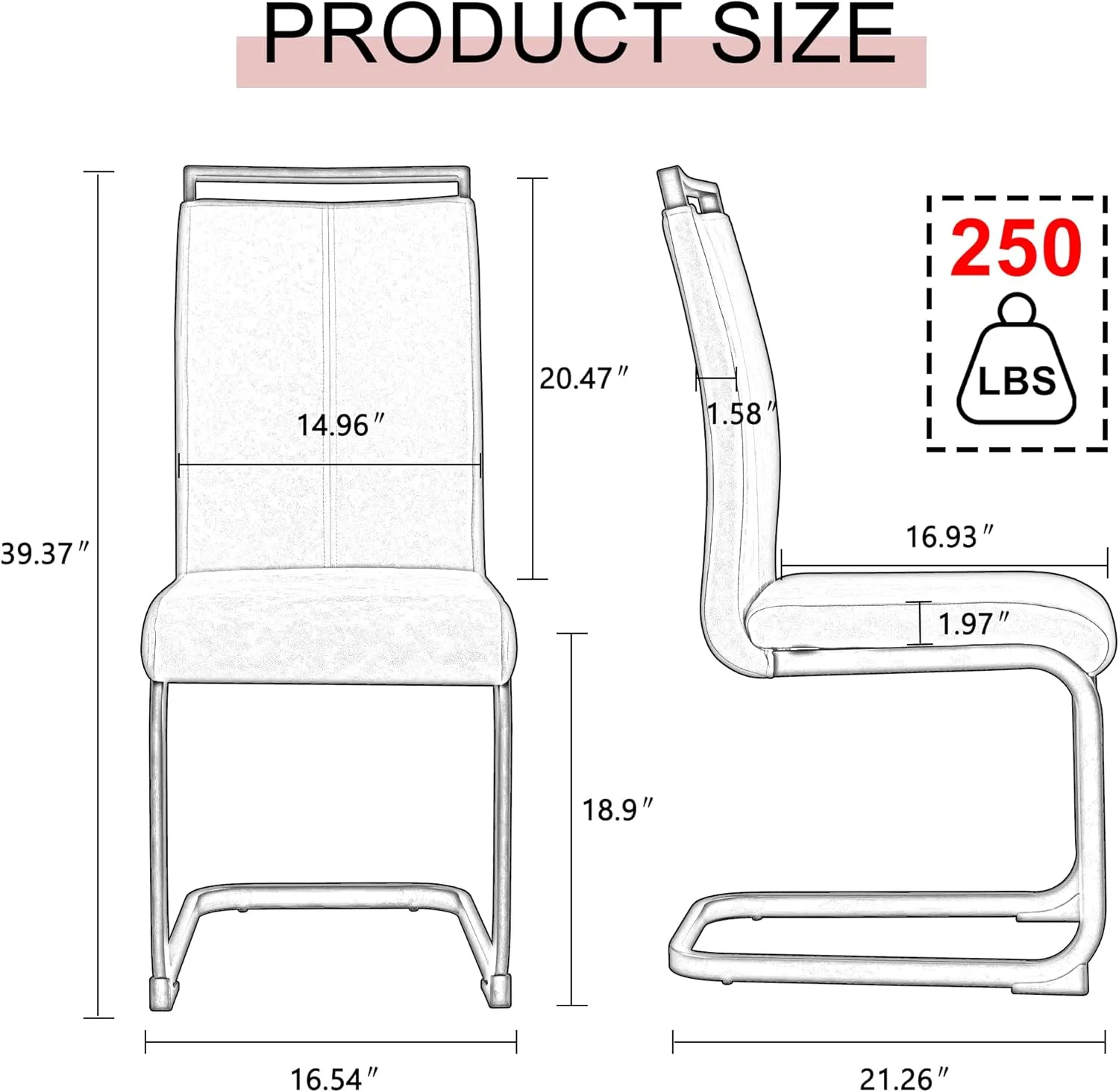 AZmac Modern Leather Dining Chairs Set of 4,Armless Kitchen Chairs,Dining Room Chairs with Upholstered Padded Seat and Sturdy Chrome Legs for Dining Room,Kitchen (Set of 4, Warm Grey)