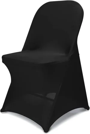 Babenest Spandex Folding Chair Covers - 30PCS Upgraded Universal Stretch Washable Fitted Chair Slipcovers Protector for Wedding, Holidays, Banquet, Party, Celebration (Black)