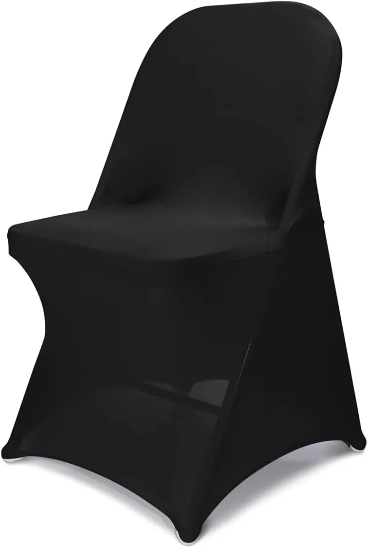 Babenest Spandex Folding Chair Covers - 30PCS Upgraded Universal Stretch Washable Fitted Chair Slipcovers Protector for Wedding, Holidays, Banquet, Party, Celebration (Black)