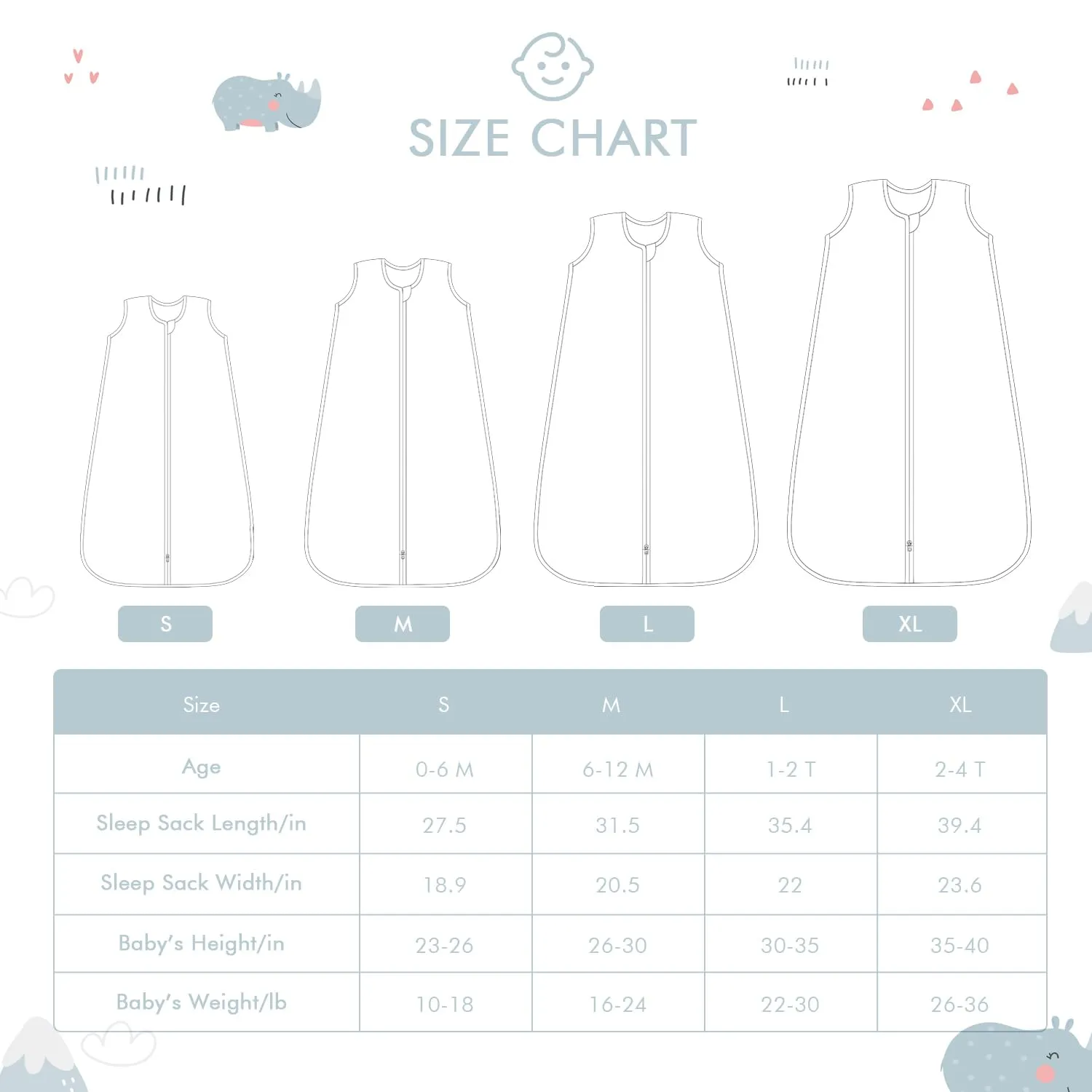 Baby Sleep Sack 2-4 T Boys & Girls Wearable Blanket 100% Organic Cotton 0.5 TOG Toddler Sleeping Sack 2- Way Zipper X-Large