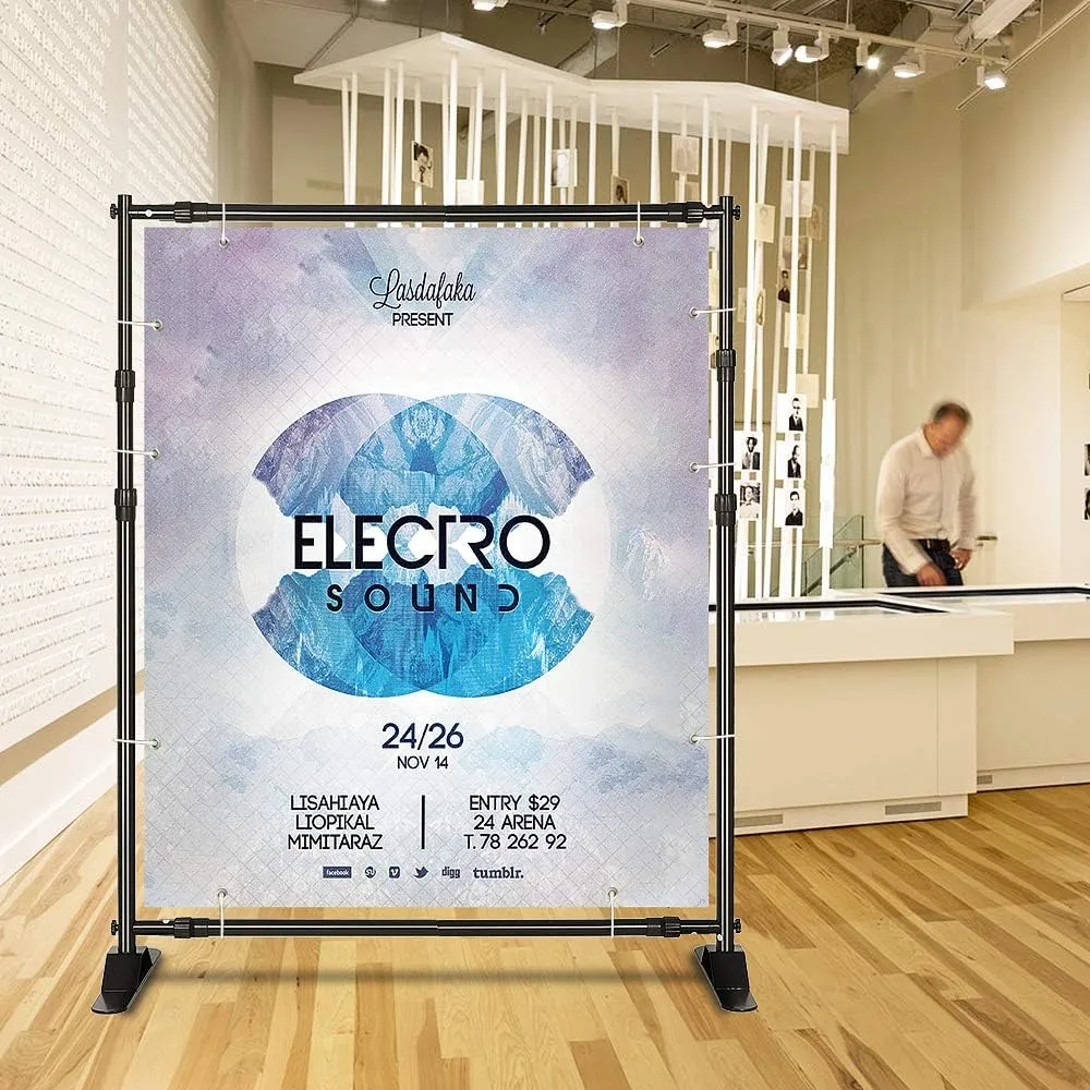 Backdrop Stand, Heavy Duty Banner Stand Adjustable Trade Show Display Stand Step and Repeat Stand for Parties and Photography (10 x 8ft)