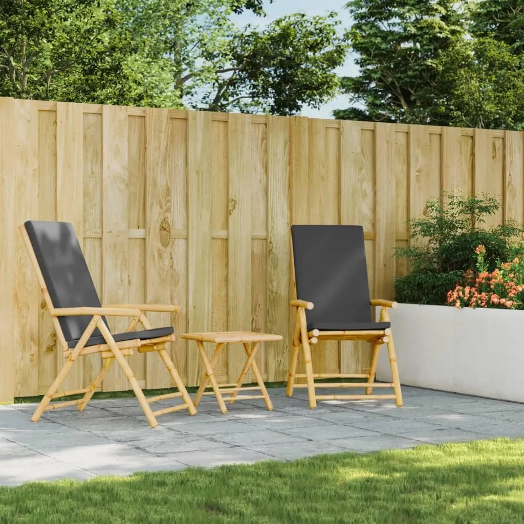 Backyard Chairs Beach Chair Outdoor Chairs Kitchen Chairs - Folding Patio Reclining Chairs 2 pcs with Cushions Bamboo for Beaches Outside Terrace Park
