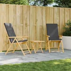 Backyard Chairs Beach Chair Outdoor Chairs Kitchen Chairs - Folding Patio Reclining Chairs 2 pcs with Cushions Bamboo for Beaches Outside Terrace Park