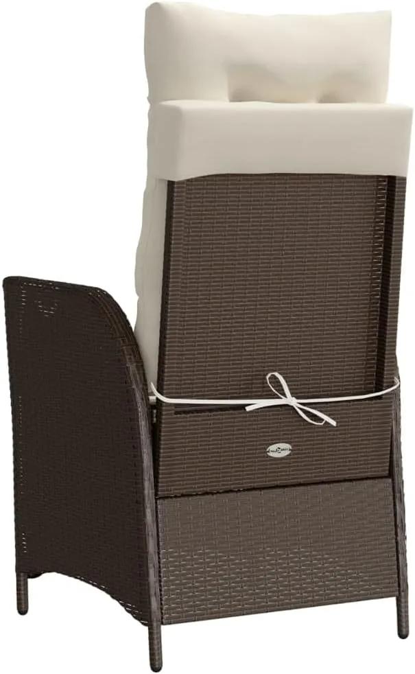 Backyard Chairs Camping Chair Outdoor Chairs Lounge Chair - Reclining Patio Chair with Cushions Brown Poly Rattan for Park Beaches Outside Terrace