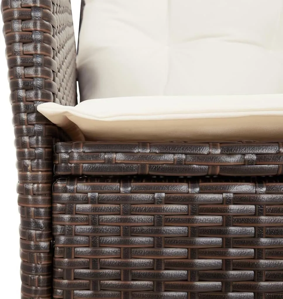 Backyard Chairs Camping Chair Outdoor Chairs Lounge Chair - Reclining Patio Chair with Cushions Brown Poly Rattan for Park Beaches Outside Terrace