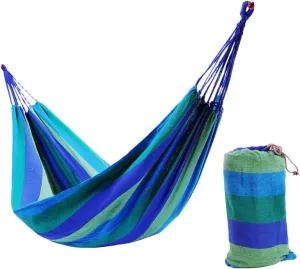 Balacoo Fashionable Rainbow Design Canvas Hammock Double Person Outdoor Swing Sleeping Bed