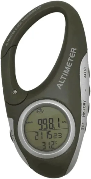 balacoo Small Carabiner Thermometer Altitude Meter for Hiking Mountaineering Barometer