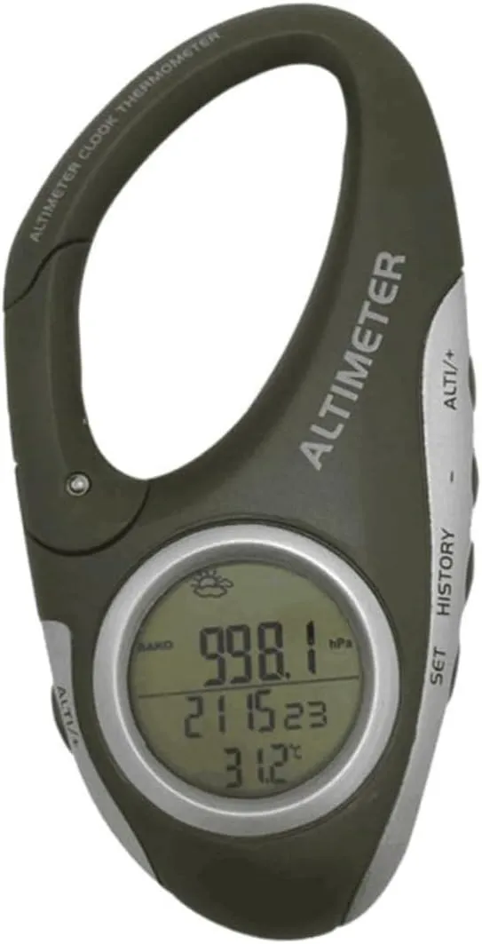 balacoo Small Carabiner Thermometer Altitude Meter for Hiking Mountaineering Barometer