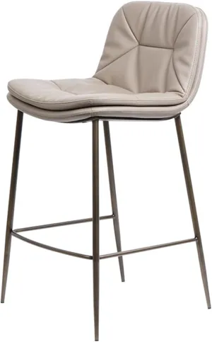 Bar Chairs Bar Chair Modern Minimalist Metal High Stool Home Double Cushion Back Chair Home Restaurant Kitchen Bar Table Chair Bar Stools with Back(C)