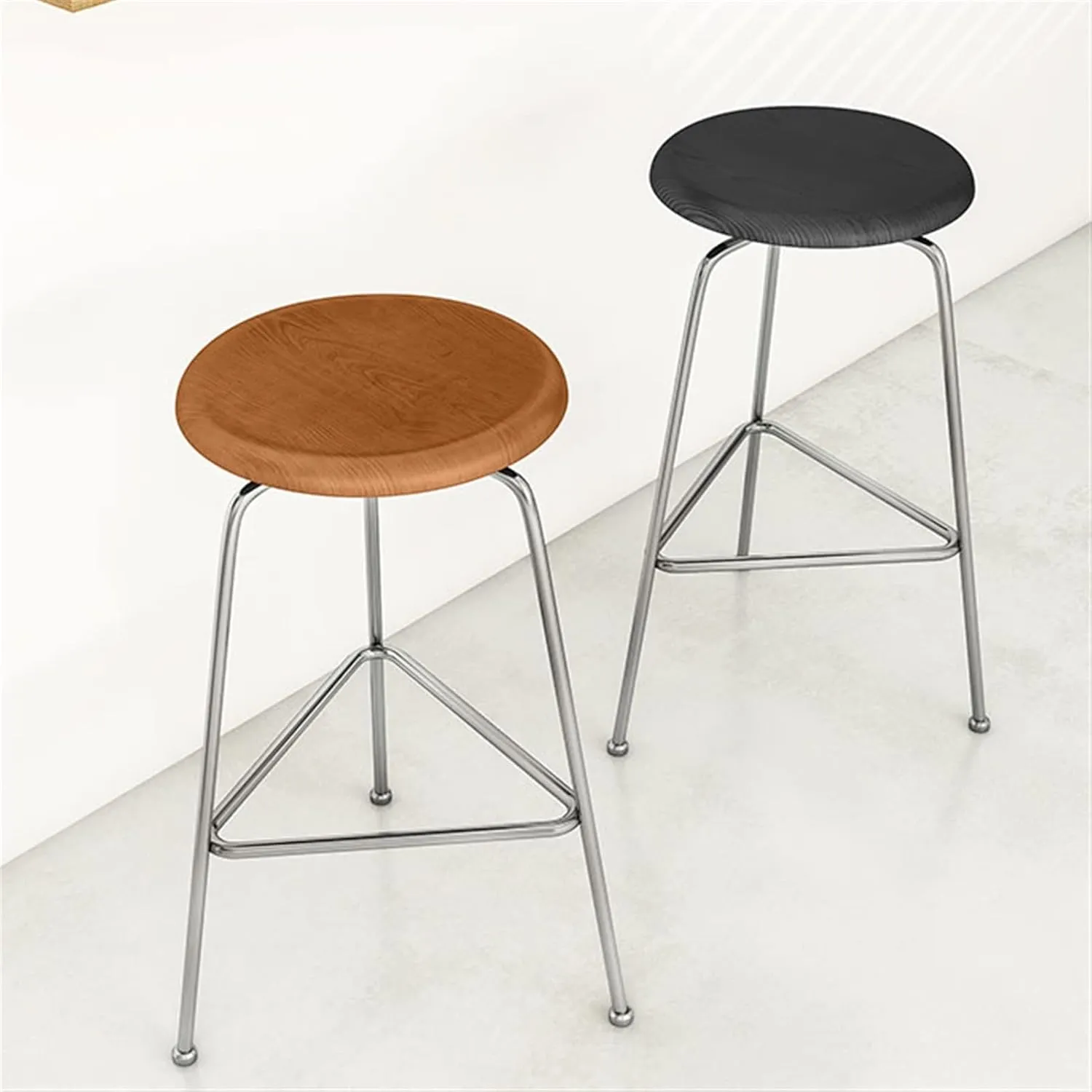 Bar Chairs Bar Chair Modern Thickened Metal Bar Stool Home Restaurant Kitchen Decoration Bar Stool Cafe Decoration Bar Stool Bar Stools with Back(C)