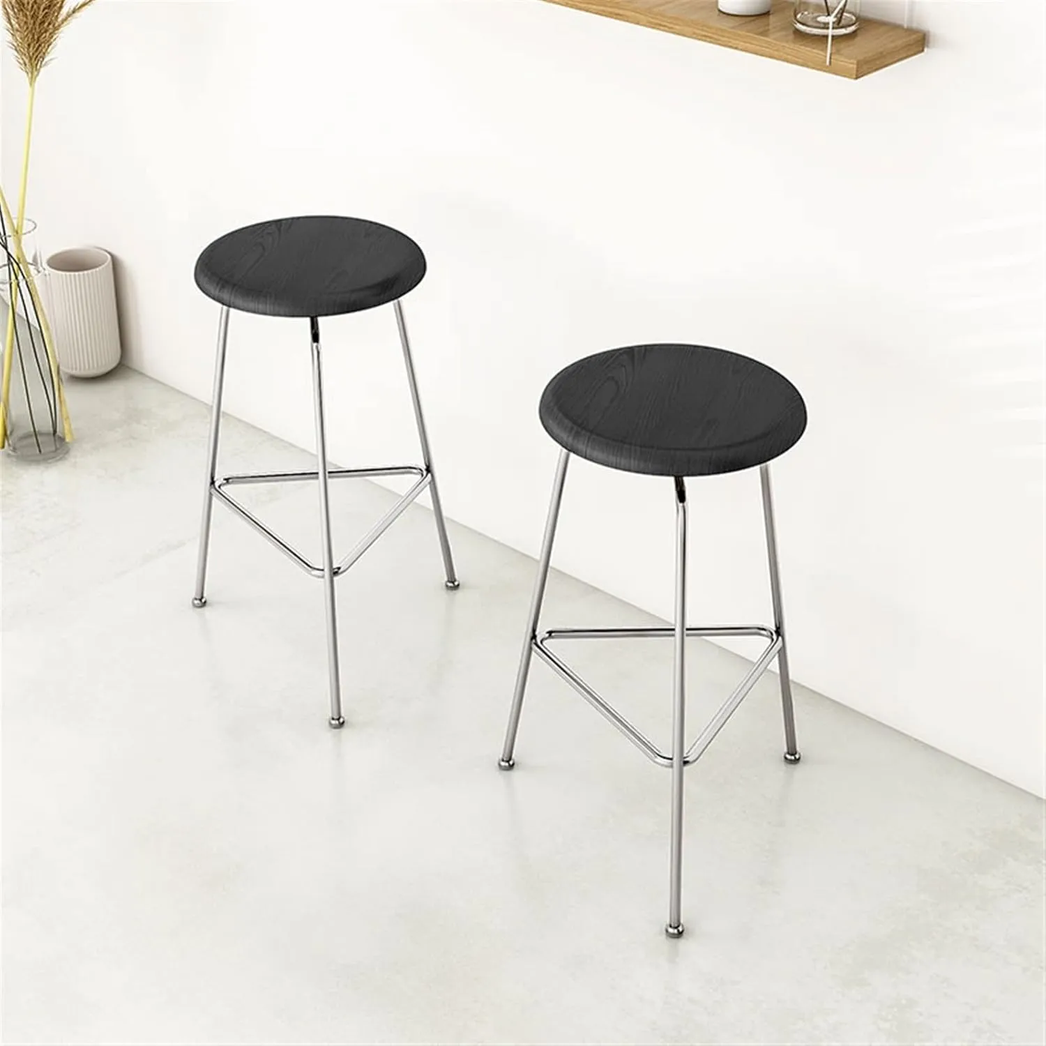 Bar Chairs Bar Chair Modern Thickened Metal Bar Stool Home Restaurant Kitchen Decoration Bar Stool Cafe Decoration Bar Stool Bar Stools with Back(C)