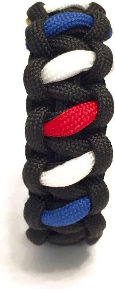 Barber Pole Mens Bracelet Paracord Survival Jewelry for Men