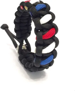 Barber Pole Mens Bracelet Paracord Survival Jewelry for Men