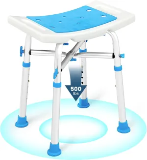 Bariatric Shower Chair 500lbs,Padded Shower Stool for Inside Shower,Shower Bench with 6 Height Adjustable Tube,FSA/HSA Eligible