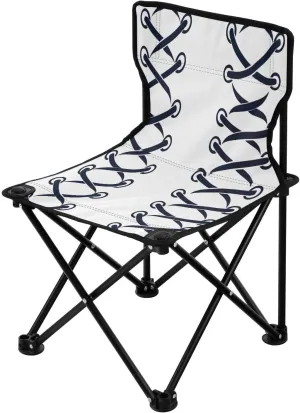 Baseball Black Texture Portable Outdoor Folding Chair Anti-Slip Padded Oxford Cloth Stool Camping Chair Small for Beach Hiking Fishing Gardening Quad Camp Chair