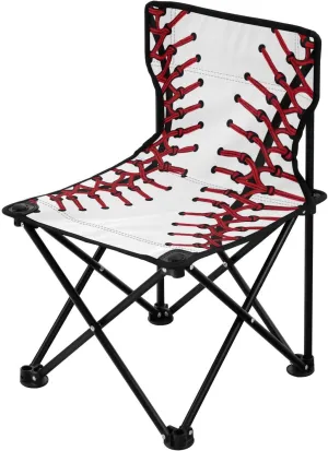 Baseball Stitch Portable Outdoor Folding Chair Anti-Slip Padded Oxford Cloth Stool Camping Chair Small for Beach Hiking Fishing Gardening Quad Camp Chair