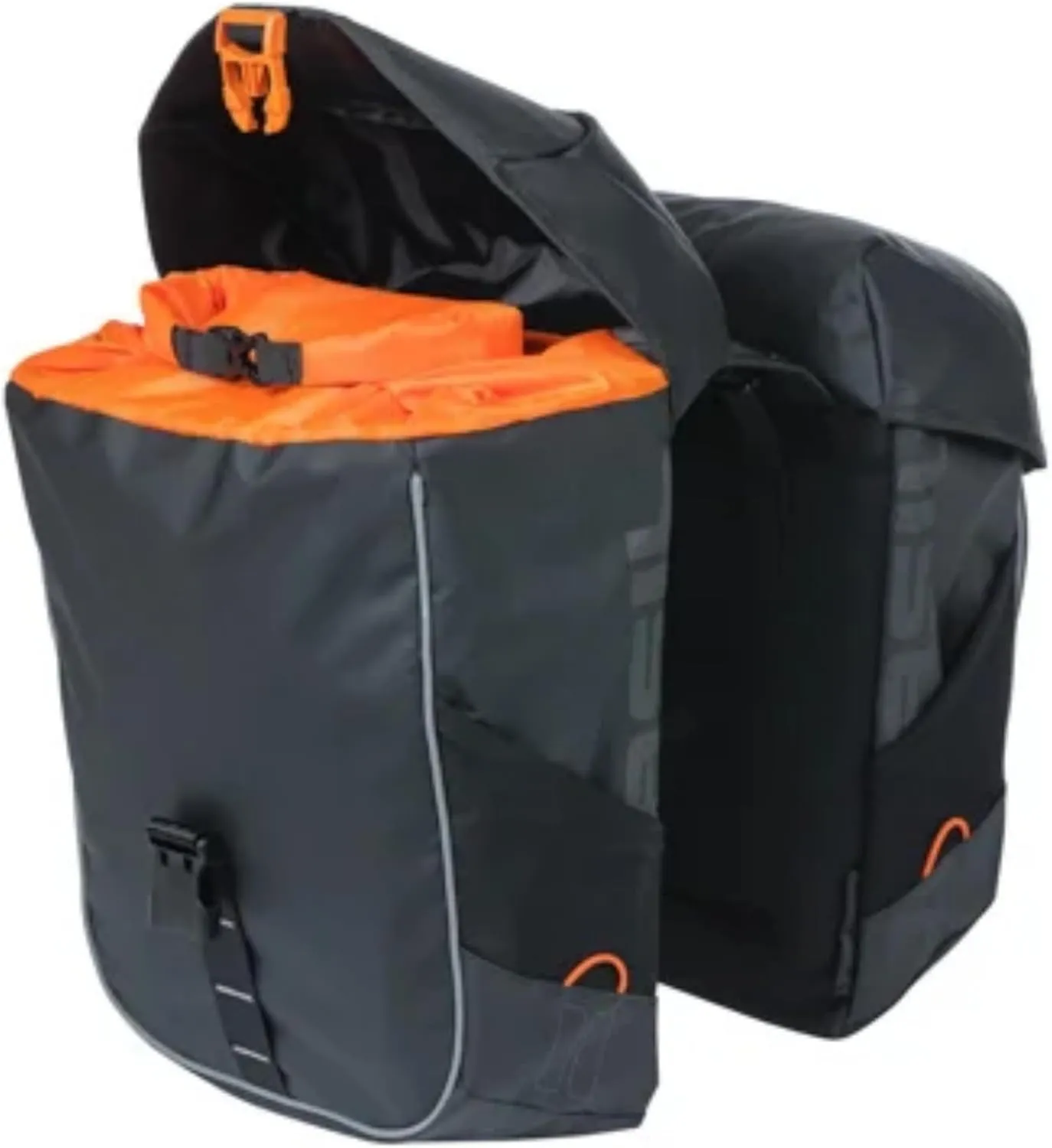 Basil Miles Double Bicycle Bag 34 Litres PVC Black/Orange