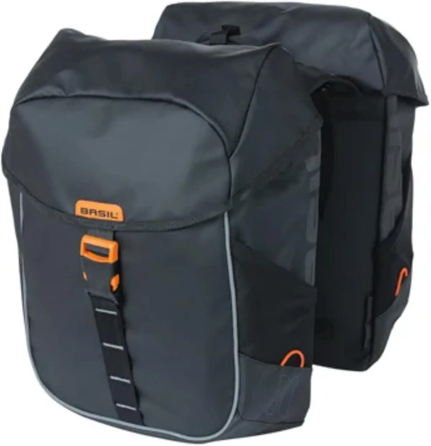Basil Miles Double Bicycle Bag 34 Litres PVC Black/Orange