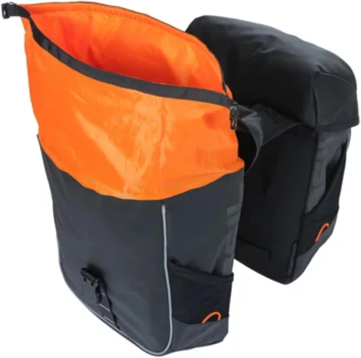 Basil Miles Double Bicycle Bag 34 Litres PVC Black/Orange