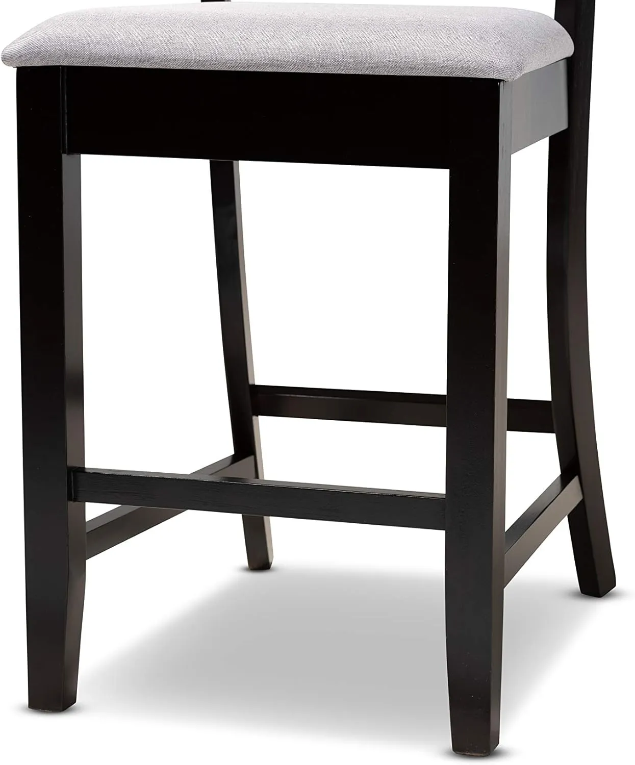 Baxton Studio Chandler Modern and Contemporary Grey Fabric Upholstered and Espresso Brown Finished Wood 2-Piece Counter Height Pub Chair Set