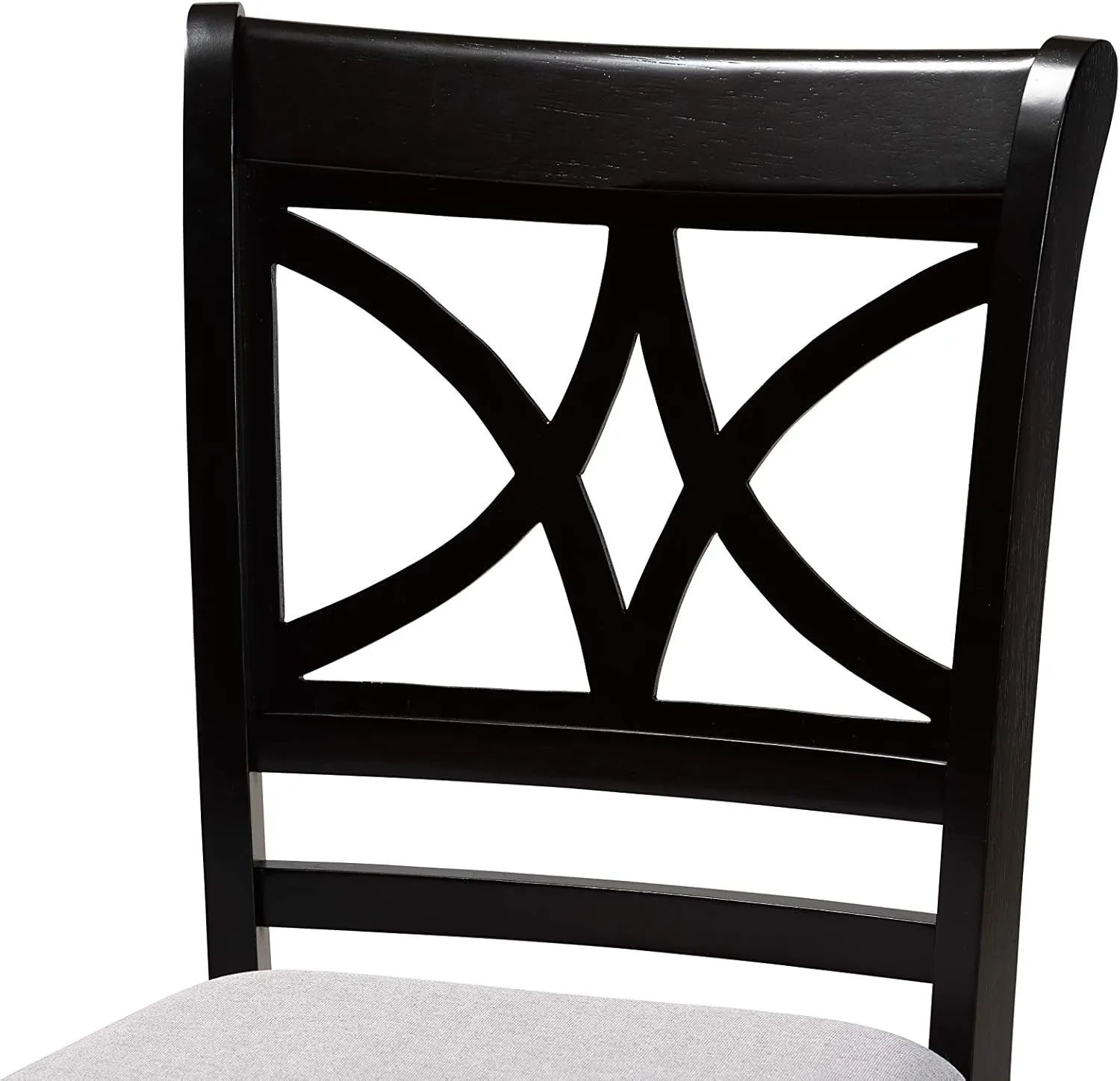 Baxton Studio Chandler Modern and Contemporary Grey Fabric Upholstered and Espresso Brown Finished Wood 2-Piece Counter Height Pub Chair Set
