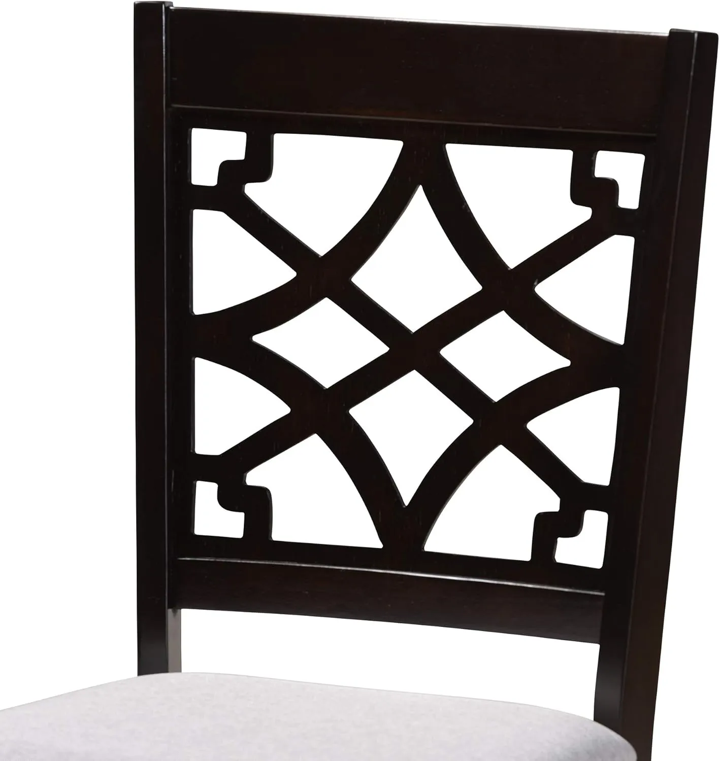 Baxton Studio Mael Dining Chair and Dining Chair Grey Fabric Upholstered Espresso Brown Finished Wood Dining Chair