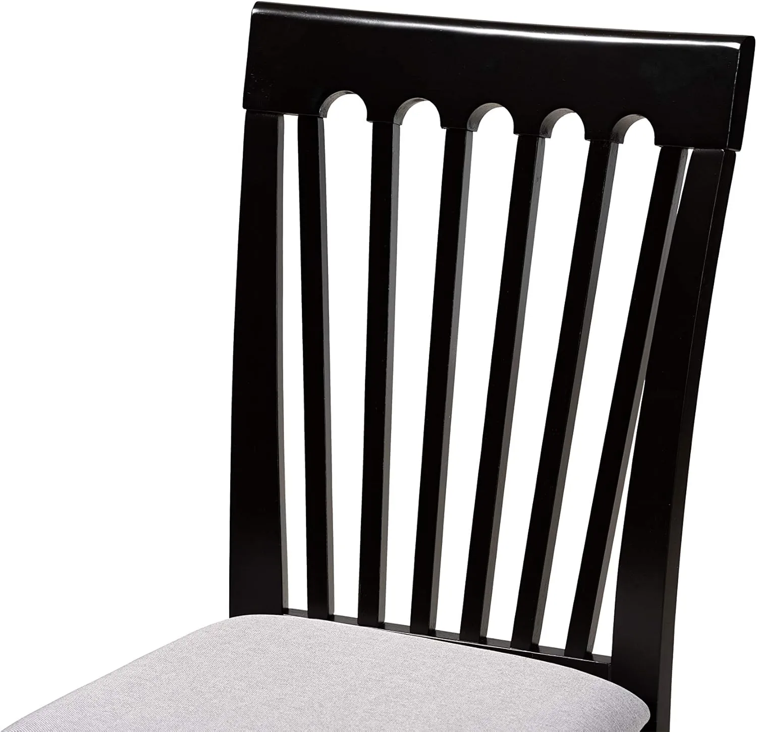 Baxton Studio Minette 2-Piece Dining Chair Set - Gray Fabric Upholstered With Espresso Brown Finished Wood