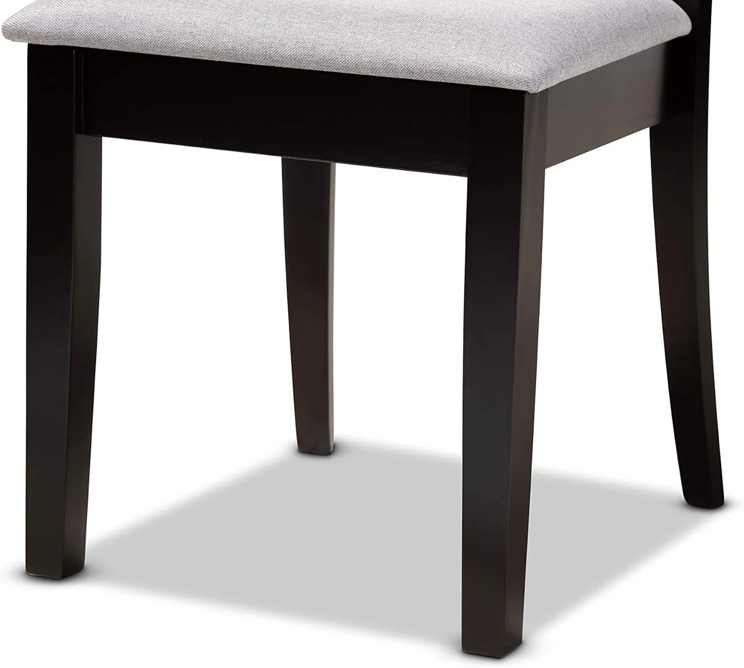 Baxton Studio Minette 2-Piece Dining Chair Set - Gray Fabric Upholstered With Espresso Brown Finished Wood