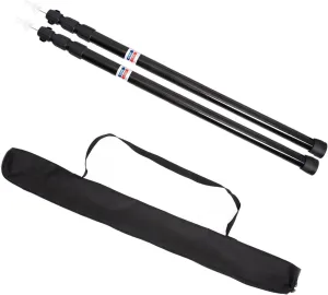 BCcamping Player's First Choice Thicken Aluminum Alloy Tent Pole Adjustable Tent Support Rod Beach Shelter Tarp Awning Pole Replacement Poles Camping Hiking Camping Bracket(Black 2pc 230cm)