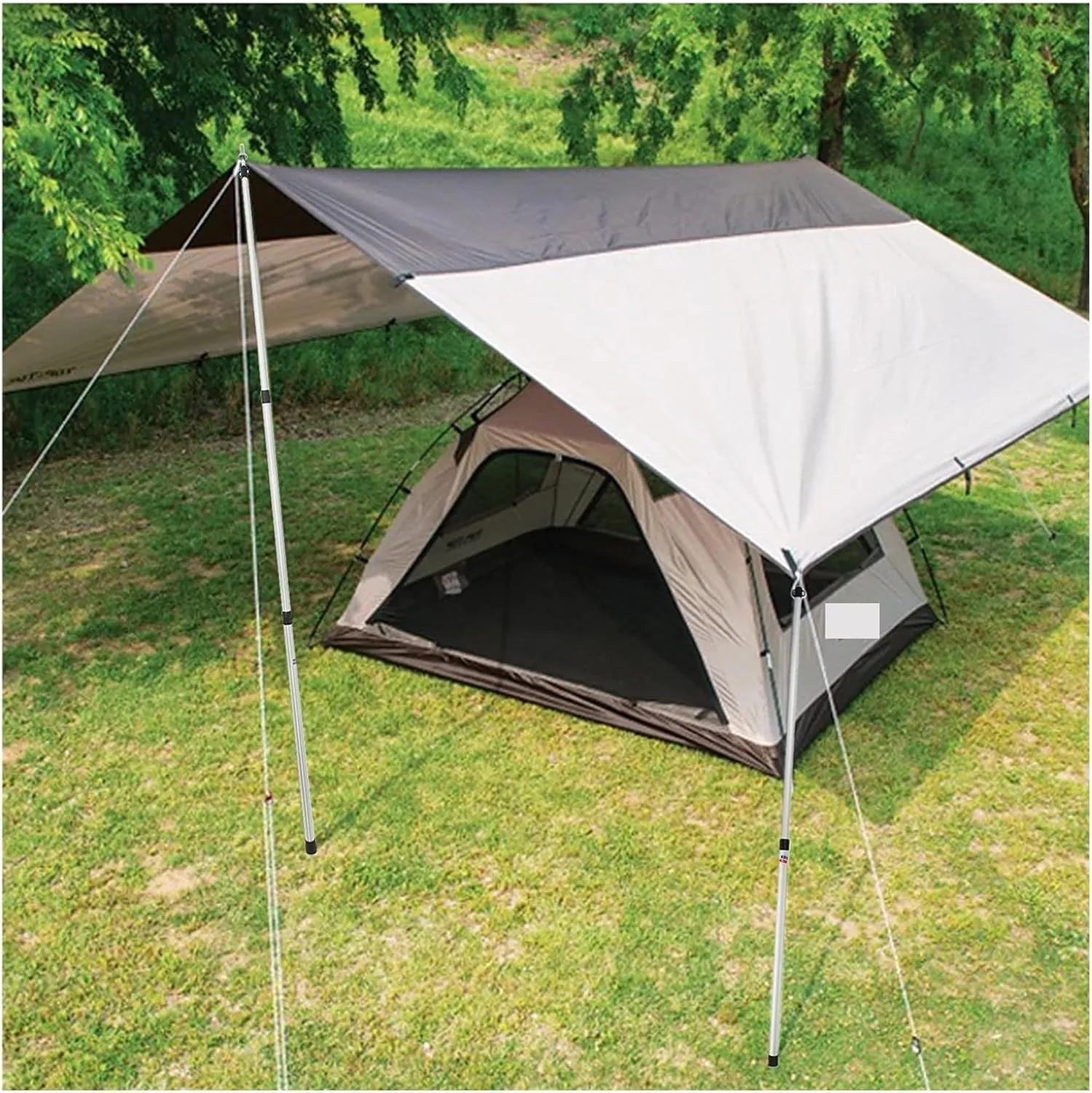 BCcamping Player's First Choice Thicken Aluminum Alloy Tent Pole Adjustable Tent Support Rod Beach Shelter Tarp Awning Pole Replacement Poles Camping Hiking Camping Bracket(Black 2pc 230cm)