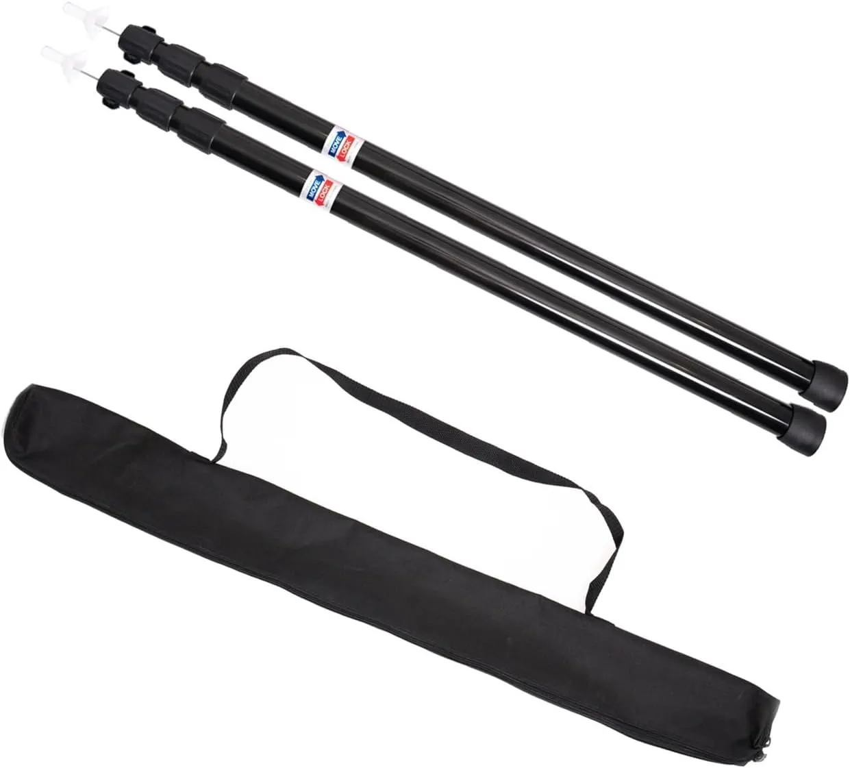 BCcamping Player's First Choice Thicken Aluminum Alloy Tent Pole Adjustable Tent Support Rod Beach Shelter Tarp Awning Pole Replacement Poles Camping Hiking Camping Bracket(Black 2pc 230cm)